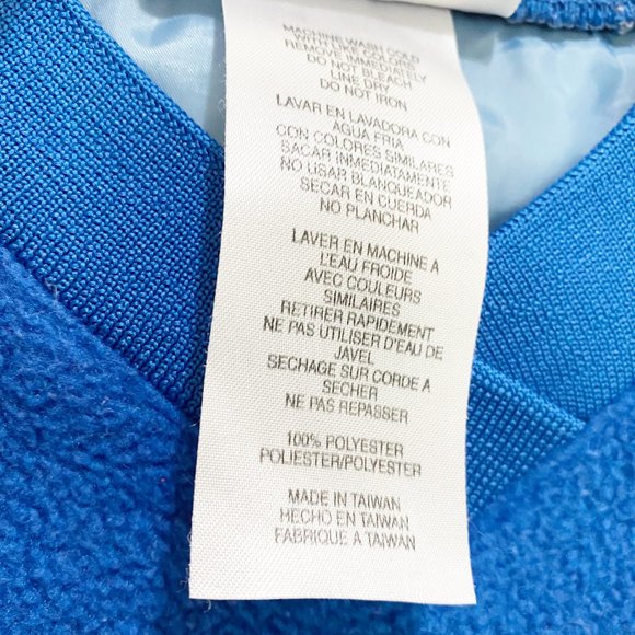 Adidas Raglan High-Low Fleece V-Neck Long Sleeve Pullover Sweater Medium Blue - Picture 6 of 7